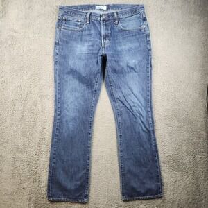 GAP 1969 Boot Jeans Mens 36x34 Rinse Wash Denim Regular Fit Bootcut Whiskered